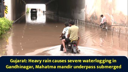 Gujarat: Heavy rain causes severe waterlogging in Gandhinagar