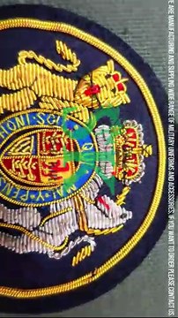 bullion wire embroidery badges Supplier, Suppliers, Pakistan gold wire badges