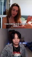 She bite her lips because of Asian guy 🤤