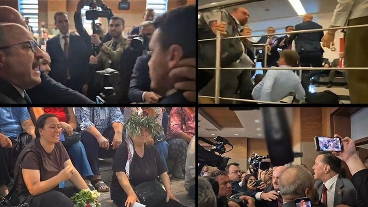 Zeytinlik alanlara ilişkin teklifin görüşüldüğü komisyonda kavga çıktı: Milletvekilleri birbirine girdi, içeri alınmayan köylüler eylem yaptı