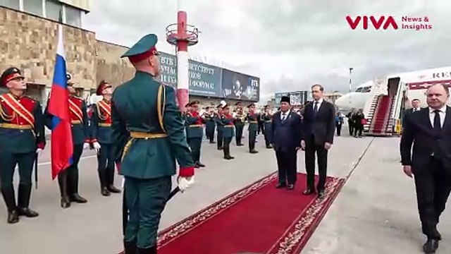 Sambutan Meriah Militer Rusia Saat Prabowo Tiba Rusia