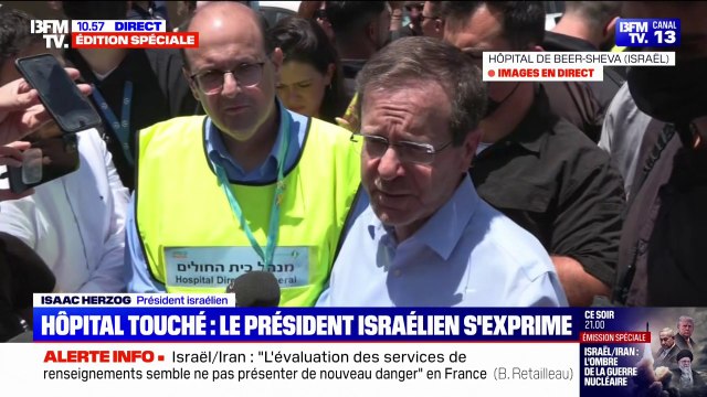 Hôpital frappé par un missile iranien: Par miracle, personne n'a été touché , affirme Isaac Herzog, président israélien