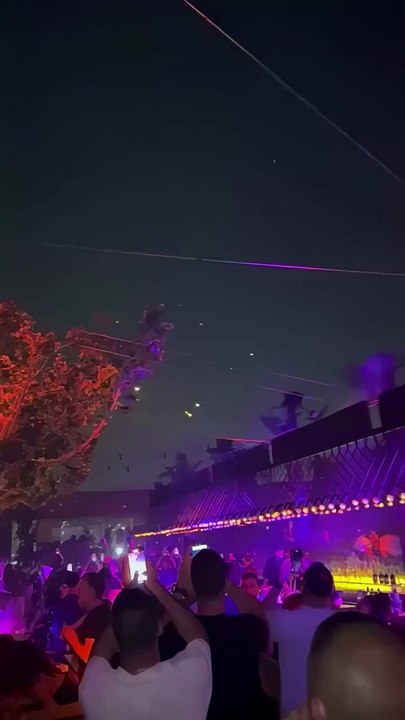 Surreal! Party Goers Film Iranian Ballistic Missiles Flying Over Lebanon Towards Israel