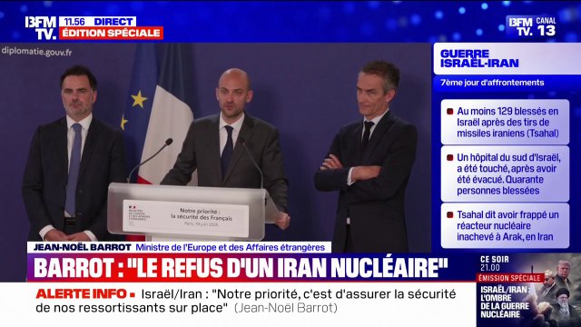 Évacuation des français en Israël: Les Français qui souhaitent rentrer en France peuvent gagner par la route la Jordanie et l'Egypte où des vols continuent d'être opérés, affirme Jean-Noël Barrot