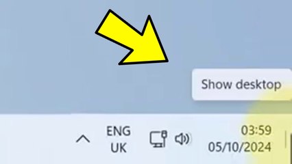 How do i get the show desktop button back on the taskbar on windows 11