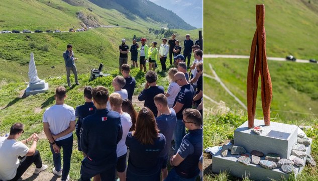 Cyclisme - Tour de Suisse 2025 - Émotion avant la 5e étape... deux ans après le drame, un mémorial inauguré en l'honneur de Gino Mäder au col de l’Albula