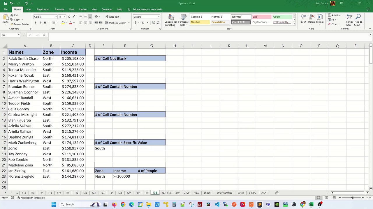 How to Count Cells in Microsoft Excel (COUNT, COUNTA, COUNTIF, COUNTIFS Functions) - Excel Tips and Tricks