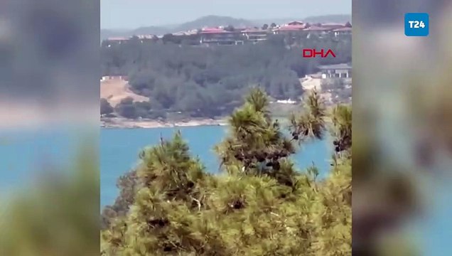 Orman yangınına müdahale eden uçak su alırken kırıma uğradı, göle düştü!