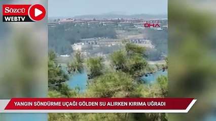 Yangın söndürme uçağı göle düştü