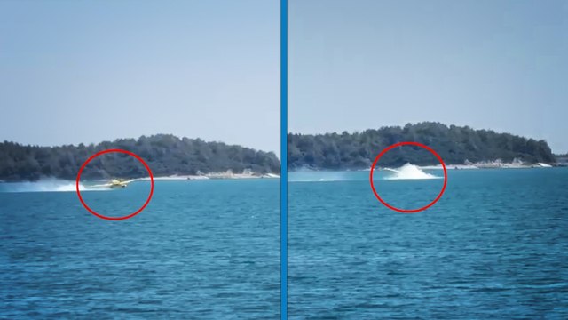 Orman yangınına müdahale eden uçak su alırken kırıma uğradı, göle düştü!