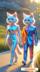 Lady cat and man cat