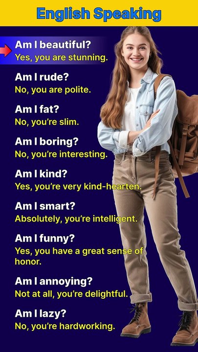 Am I Beautiful or Lazy? | Learn Positive English Sentences for Beginners