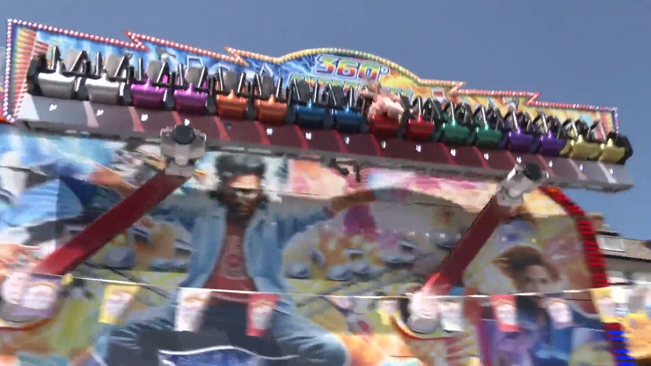 WATCH: Anna Riley goes for a spin on a ride at Bridlington funfair