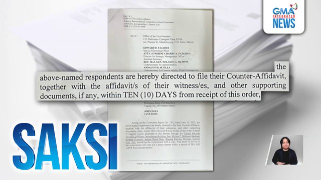 VP Duterte, binigyan ng 10 araw ng Ombudsman para sagutin ang mga reklamong inihain ng Kamara kaugnay sa paggamit ng confidential funds | Saksi