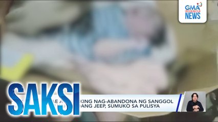 Babae at lalaking nag-abandona ng sanggol sa nakaparadang jeep, sumuko sa pulisya | Saksi
