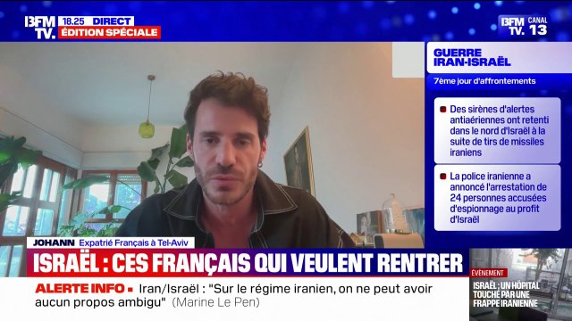 Conflit Iran/Israël: Il y a un missile qui est tombé à 50m de chez moi , témoigne un ressortissant français en Israël