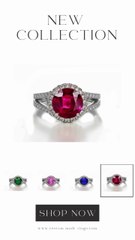 1216 custom made vintage inspired ruby and diamond floral halo engagement rings