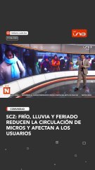 El frío intenso, la lluvia persistente y el feriado han provocado la disminución de micros en circulación