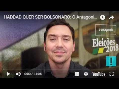 HADDAD QUER SER BOLSONARO: O Antagonista nas Eleições