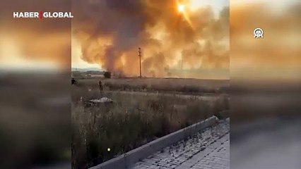 Çanakkale'de tarım arazisinde çıkan yangın söndürüldü