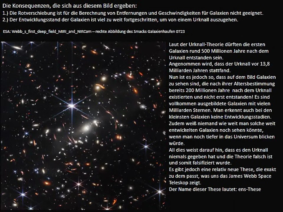 Die Ens-These wurde nun vom James Webb Teleskop bestätigt!