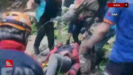 Bursa'da protez ayağı çıkınca Uludağ eteklerinde mahsur kaldı