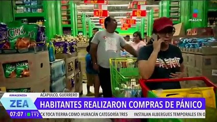 Habitantes de Acapulco realizan compras de pánico