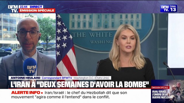 Conflit Israël/Iran: l'Iran est à deux semaines d'avoir la bombe selon Donald Trump