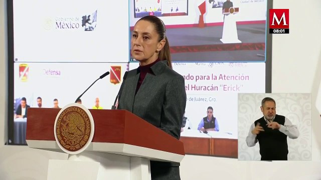 Sheinbaum confirma que huracán ‘Erick’ tocó tierra como huracán categoría 3