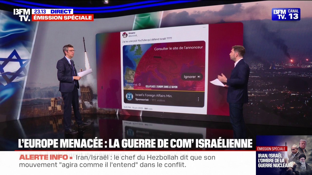 Conflit Israël/Iran: Israël lance une campagne de publicité pour convaincre l'opinion publique en Europe