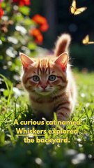 A curious cat named Whiskers explored the backyard