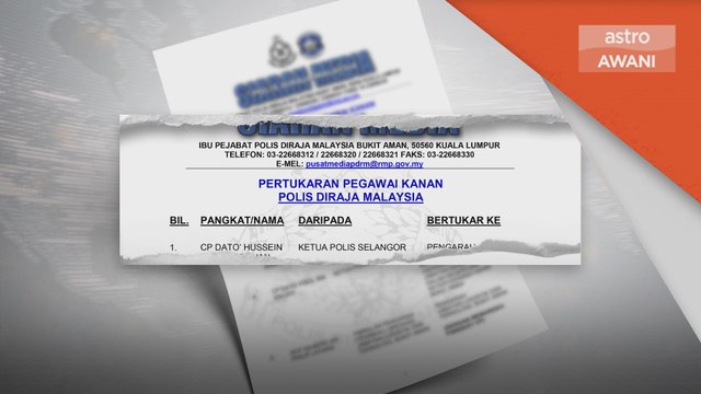 PDRM umum pertukaran lapan Pegawai Kanan PDRM
