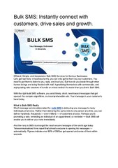 Bulk SMS: Connect Faster, Grow Smarter