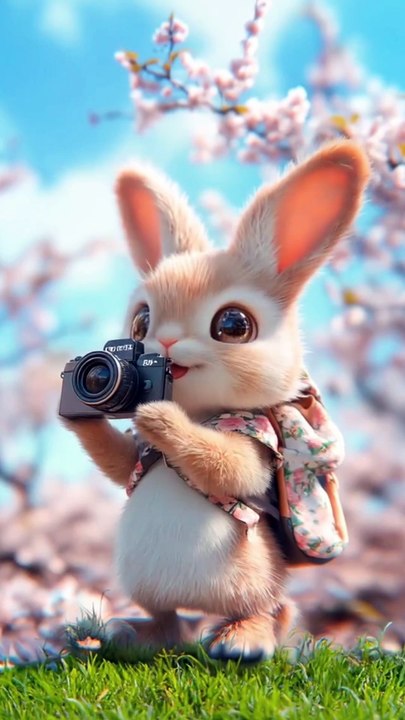 @abc_animation_1 Cute Rabbit Camera man 😍 #cute #whowillbemylifepartnerta #babyanimal #cuteanimal #funny