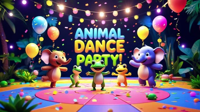 Animal Dance Party! 🐘🎵 Fun Dance Song for Kids | Move, Wiggle & Learn Animal Sounds!