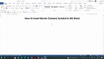 How to insert Movie Camera Symbol in MS Word