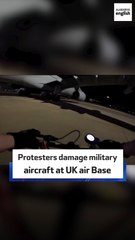 Protesters damage military aircraft at UK air Base