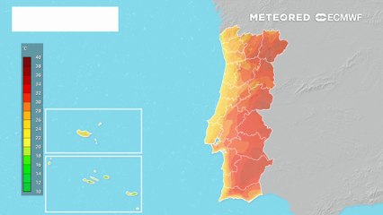 Durante o fim de semana espera-se uma elevado contraste entre as temperaturas máximas no litoral e no interior do país