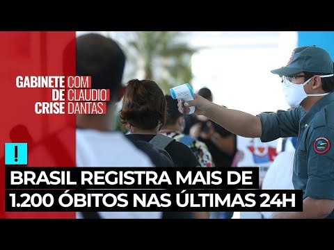 Brasil registra mais de 1.200 óbitos por Covid 19 nas últimas 24h