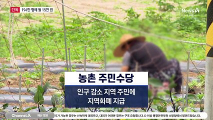 [단독]농촌 194만 명에 월 15만 원…‘농촌 주민수당’ 보고