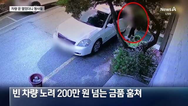 차량 털려고 문 열자 형사 ‘와르르’