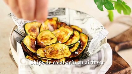 Chips de calabacín en la arifryer
