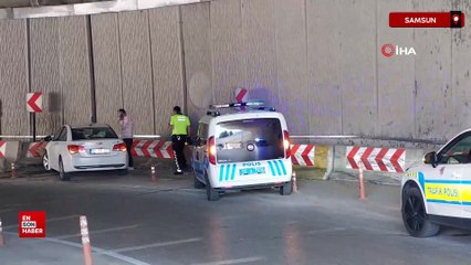 Samsun’da mezuniyet törenine giden aile alt geçit’te kaza yaptı