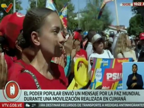 Sucre I Representantes del ejecutivo regional se sumaron a la marcha en favor de la paz mundial
