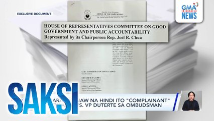 Kamara, nilinaw na hindi ito "complainant" sa reklamo vs. VP Duterte sa Ombudsman | Saksi
