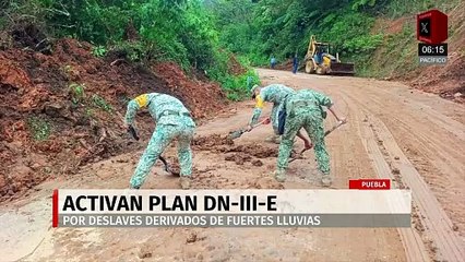 Se activa el Plan DN-III-E en Sierra Negra, Puebla, tras deslaves por el huracán 'Erick'