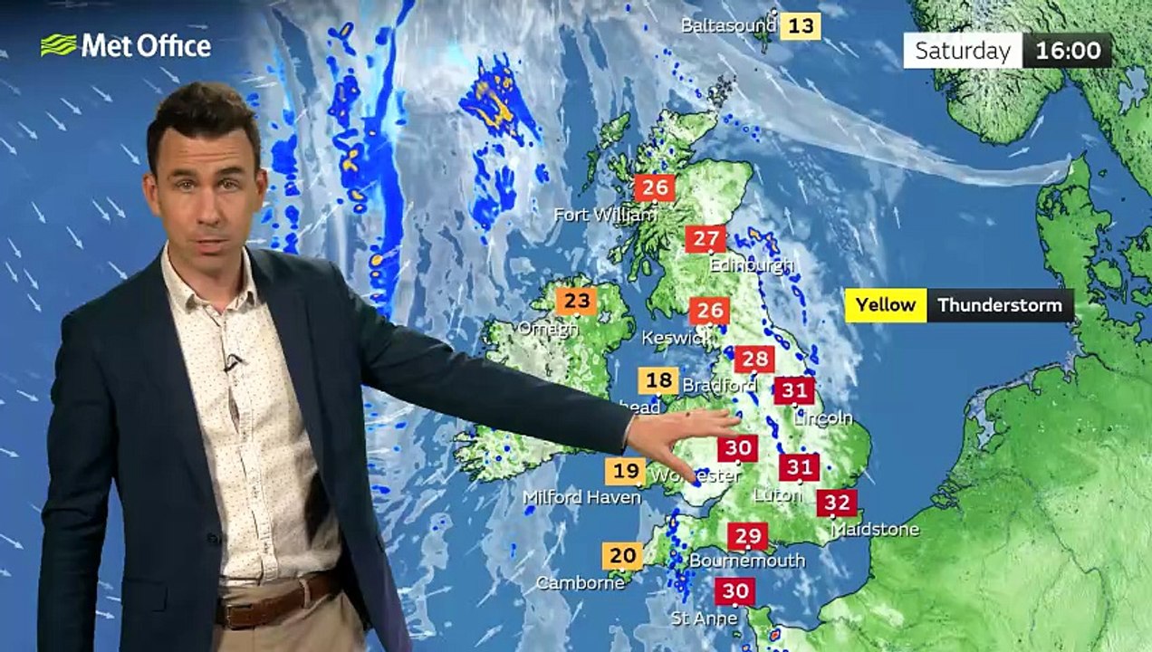 Met Office Morning Weather Forecast 21/06/2025 - Hot day ahead with some showers