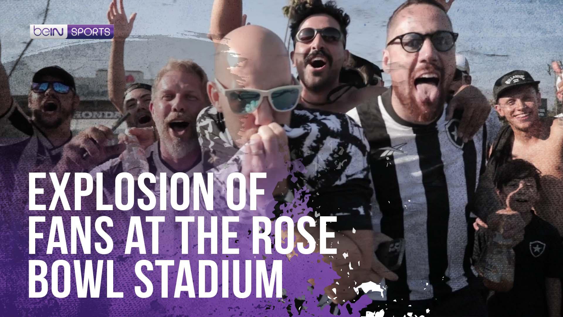 Fan explosion at the Rose Bowl Stadium!