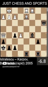 Anatoly Karpov wins a piece and defeats Istratescu (2005)
