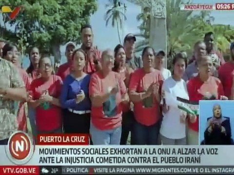 Anzoátegui | Movimientos sociales alza su voz ante los ataques cometidos contra Irán